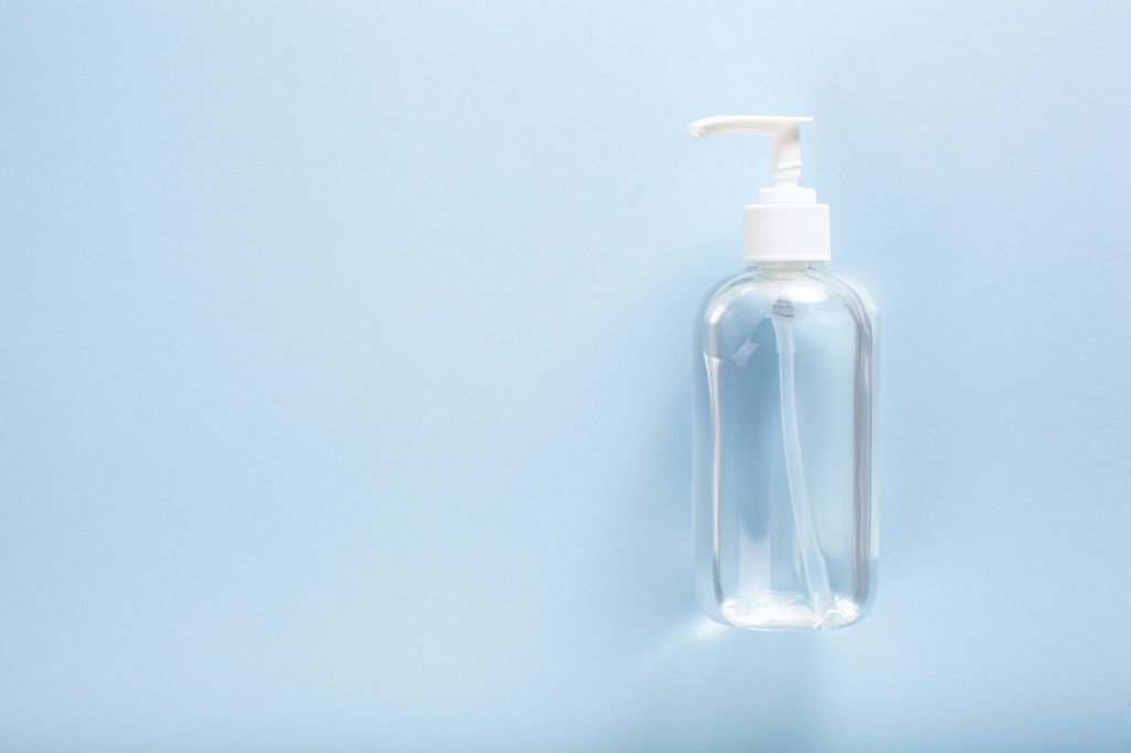 sanitizer disinfecting gel. protective measures against virus, bacteria